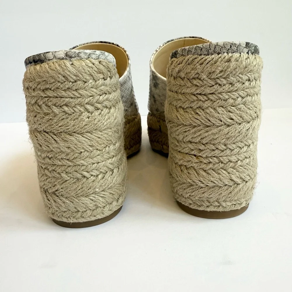 Guess Women's Evba Jute Wrapped Slip on Wedge Espadrilles - Snake‎ Size 8M NIB